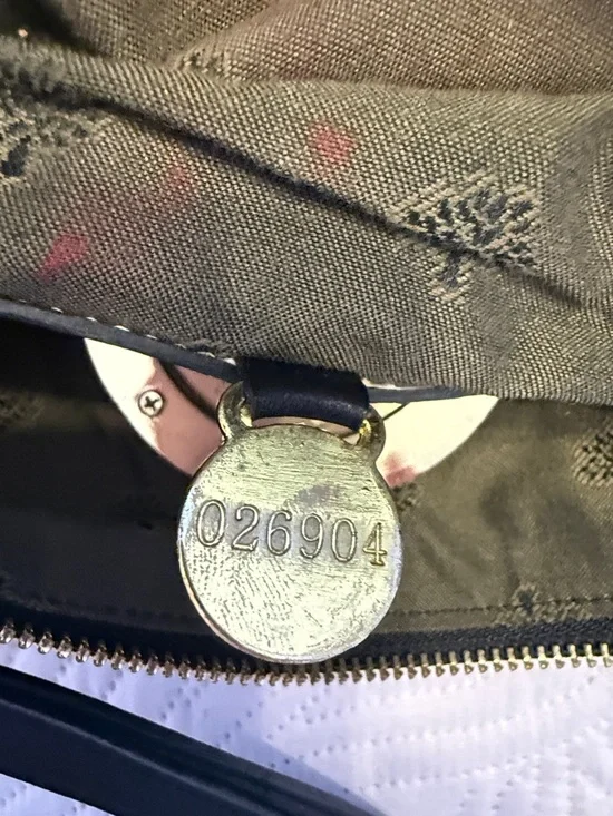 Mulberry Black Leather Wristlet Clutch with Gold Tree Medallion. As is. - Picture 5 of 8